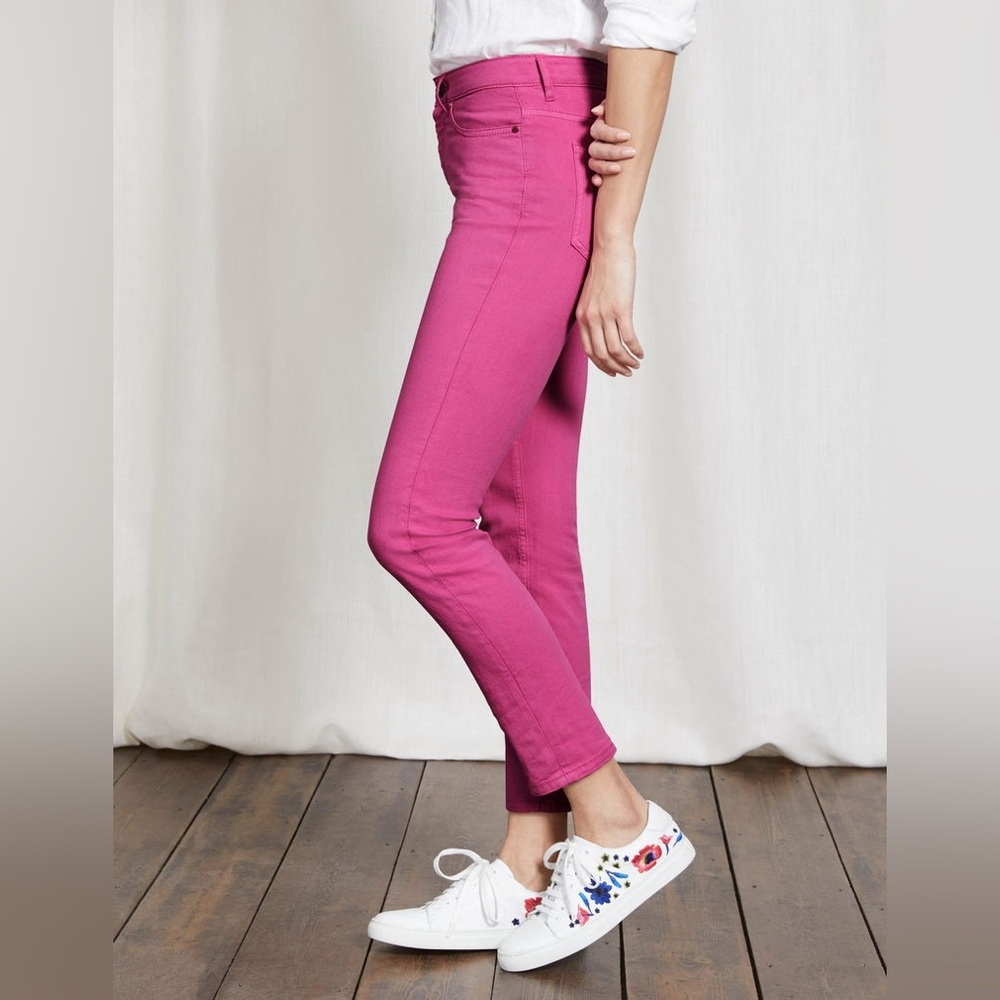 Boden The Cambridge Ankle Skimmer Jeans Elevated Casual Fun Colorful Pink Sz 12